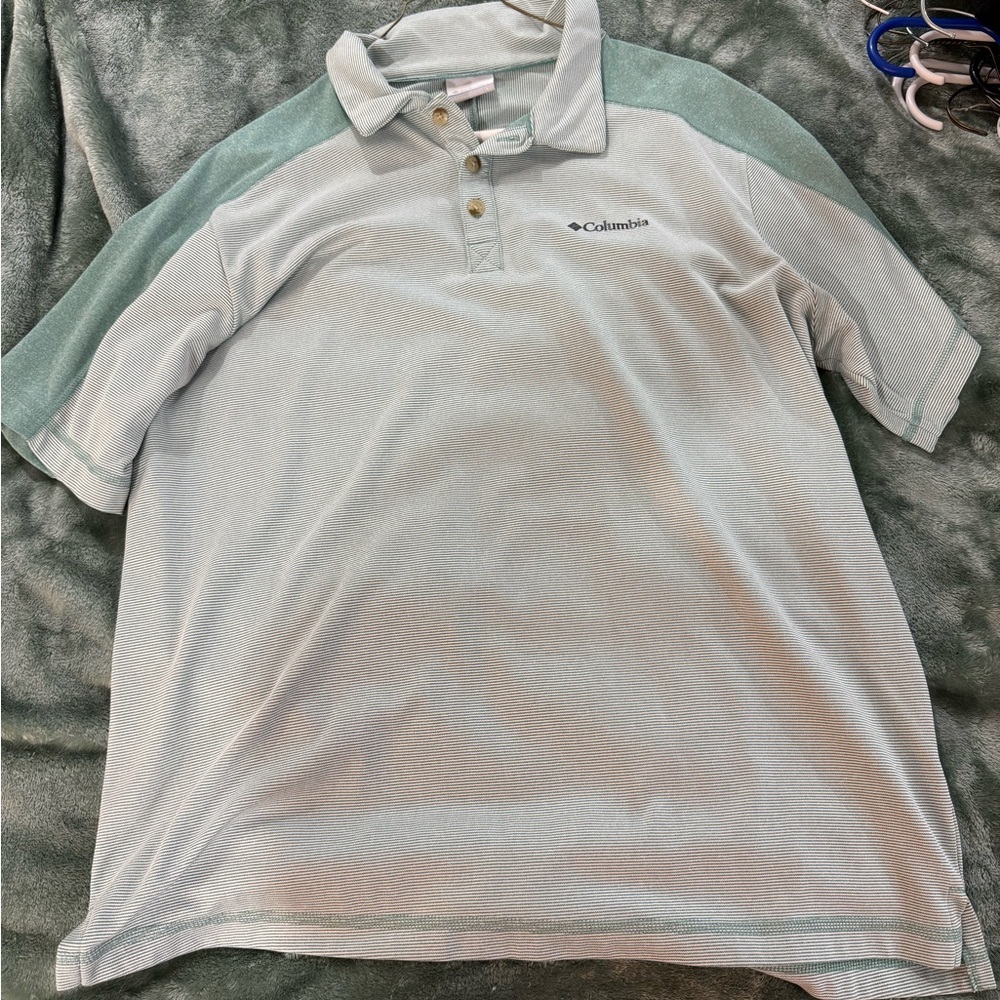 Columbia Two-Tone Green Polo Shirt